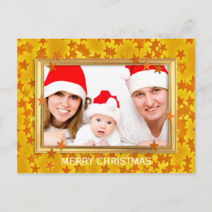 Cartes Pour Fêtes Annuelles Cadre photo d'étoiles de Noël + votre photo & text