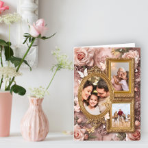 Cadre photo en or doux baroque floral Gallery Hol