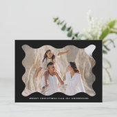 Cartes Pour Fêtes Annuelles Cadre photo Festive Black Retro Joyeux Noël (Debout devant)