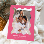 Cartes Pour Fêtes Annuelles Cadre photo Festive rose Retro Joyeux Noël