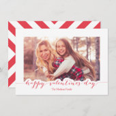 Cartes Pour Fêtes Annuelles Cadre photo Heureuse Sainte-Valentin de script rou (Devant / Derrière)