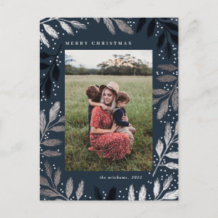 Cartes Pour Fêtes Annuelles Cadre photo Joyeux Noël Branches de Feuille d'Alum