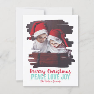 Cartes Pour Fêtes Annuelles Cadre photo peint Paix Amour Joie