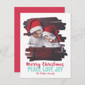 Cartes Pour Fêtes Annuelles Cadre photo peint Peace Love Joy (Devant / Derrière)