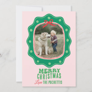 Cartes Pour Fêtes Annuelles Cadre photo Retro Polka Dot Noël