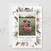 Cartes Pour Fêtes Annuelles Cadre photo rustique de Noël (Devant)