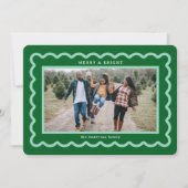 Cartes Pour Fêtes Annuelles Cadre photo simple à pétoncle vert et à la menthe (Devant)