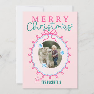 Cartes Pour Fêtes Annuelles Cadre rose amusant Noël
