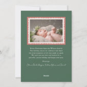 Cartes Pour Fêtes Annuelles Cadre rose et vert Vave 2 Photo Noël (Dos)