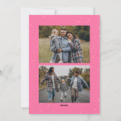 Cartes Pour Fêtes Annuelles Cadre rose moderne Wavy Joyeux Noël 3 Photo (Dos)