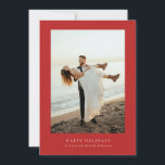 Cartes Pour Fêtes Annuelles cadre rouge moderne 4 photo noël heureux<br><div class="desc">cadre rouge moderne 1   3 retour photo Noël happy Holiday Card *modèle entièrement modifiable #happyholiday #merrychristmas</div>
