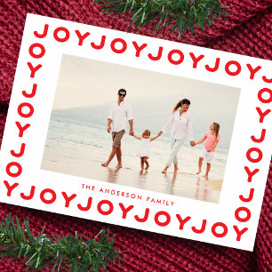Cartes Pour Fêtes Annuelles Cadre rouge Noël JOIE Photo