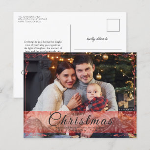 Cartes Pour Fêtes Annuelles Cadre rouge simple et élégant Photo Noël