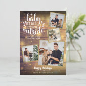 Cartes Pour Fêtes Annuelles Cadre rustique Noël 4 photos en bois (Debout devant)