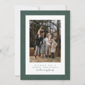Cartes Pour Fêtes Annuelles Cadre simple tweeté vert foncé photo Noël (Devant)