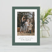 Cartes Pour Fêtes Annuelles Cadre simple tweeté vert foncé photo Noël (Debout devant)
