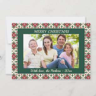 Cartes Pour Fêtes Annuelles Cadre traditionnel élégant Photo de Noël