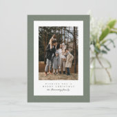 Cartes Pour Fêtes Annuelles Cadre tweeté simple photo verte Noël (Debout devant)