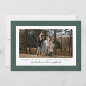 Cartes Pour Fêtes Annuelles Cadre twitter classique photo vert foncé Noël (Devant)