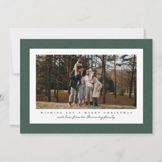 Cartes Pour Fêtes Annuelles Cadre twitter classique photo vert foncé Noël (Devant)