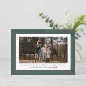 Cartes Pour Fêtes Annuelles Cadre twitter classique photo vert foncé Noël (Debout devant)