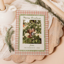 Cadre vert Cottage rouge Gingham 