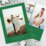 Cartes Pour Fêtes Annuelles cadre vert moderne photo collage noël heureux<br><div class="desc">photo de cadre vert moderne collage Noël happy Holiday Card *modèle entièrement modifiable #happyholiday #merrychristmas</div>