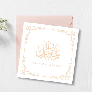 Cartes Pour Fêtes Annuelles Cadre vintage orné d'or Ramadan Moubarak
