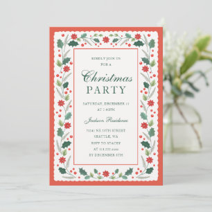 Cartes Pour Fêtes Annuelles Cadre Vintage Rouge