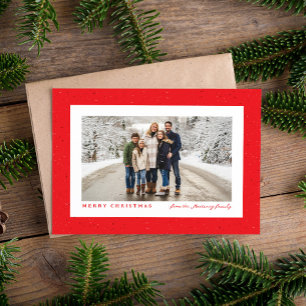 Cartes Pour Fêtes Annuelles Cadres à lunettes photo de Noël rouge simple