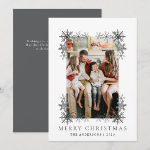 Cartes Pour Fêtes Annuelles Cadres de flocon de neige Noël Famille élégante