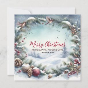 Cartes Pour Fêtes Annuelles Cadres hiver neige Noël