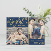 Cartes Pour Fêtes Annuelles Cadres or Joyeux Noël 2 PHOTO Salutation (Debout devant)