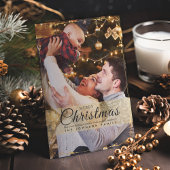 Cartes Pour Fêtes Annuelles Cadres or simple et élégant Noël photo