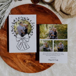 Cartes Pour Fêtes Annuelles Cadres photo Cercle de couronne et de corbeau Noël