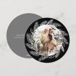 Cartes Pour Fêtes Annuelles Cadres photo de la couronne personnalisée de Noël 