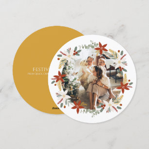 Cartes Pour Fêtes Annuelles Cadres photo de la couronne personnalisée de Noël 