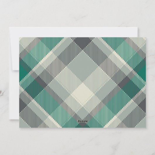 Cartes Pour Fêtes Annuelles Cadres photo Plaid de Noël Classique Vert (Dos)