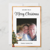 Cartes Pour Fêtes Annuelles Cadres rouge et or Noël Photo Plat (Devant)