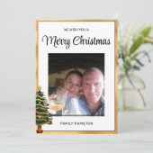 Cartes Pour Fêtes Annuelles Cadres rouge et or Noël Photo Plat (Debout devant)