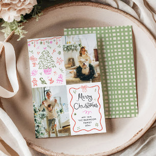 Cartes Pour Fêtes Annuelles Cadres Vavy Quirky Main tiré Joyeux Noël Photo