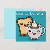 Cartes Pour Fêtes Annuelles Café Et Toast (Devant / Derrière)