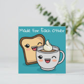 Cartes Pour Fêtes Annuelles Café Et Toast (Debout devant)