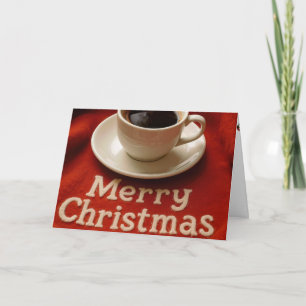 Cartes Pour Fêtes Annuelles Café Joyeux Noël sur une couverture rouge