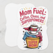 Cartes Pour Fêtes Annuelles Café Super Maman (Devant / Derrière)