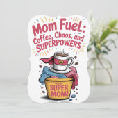 Cartes Pour Fêtes Annuelles Café Super Maman (Debout devant)