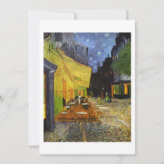 Cartes Pour Fêtes Annuelles Café Terrasse à Night Van Gogh (Devant)
