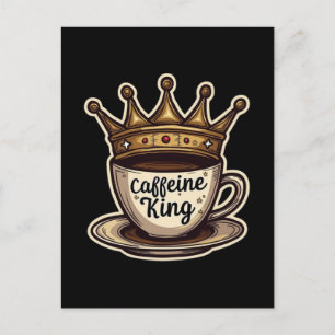 Cartes Pour Fêtes Annuelles Caféine King - Couronné De Café
