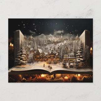 Cartes Pour Fêtes Annuelles Cahier de Noël à la chandelle Village de montagne