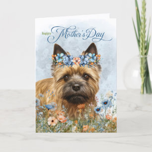 Cartes Pour Fêtes Annuelles Cairn Terrier Chien Fleurs Sauvages Fête des Mères